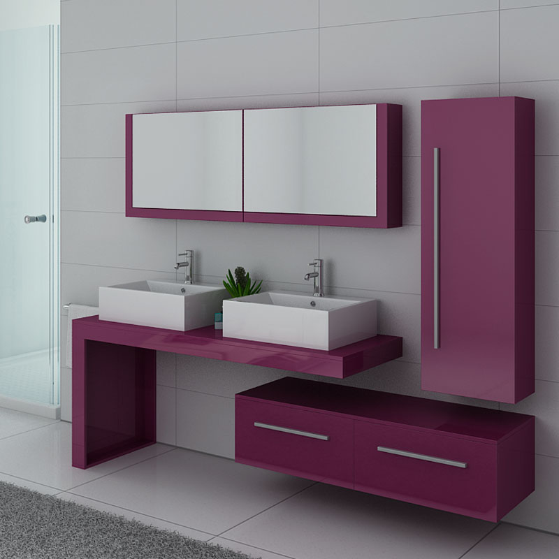 Meuble salle de bain DIS9350 Aubergine