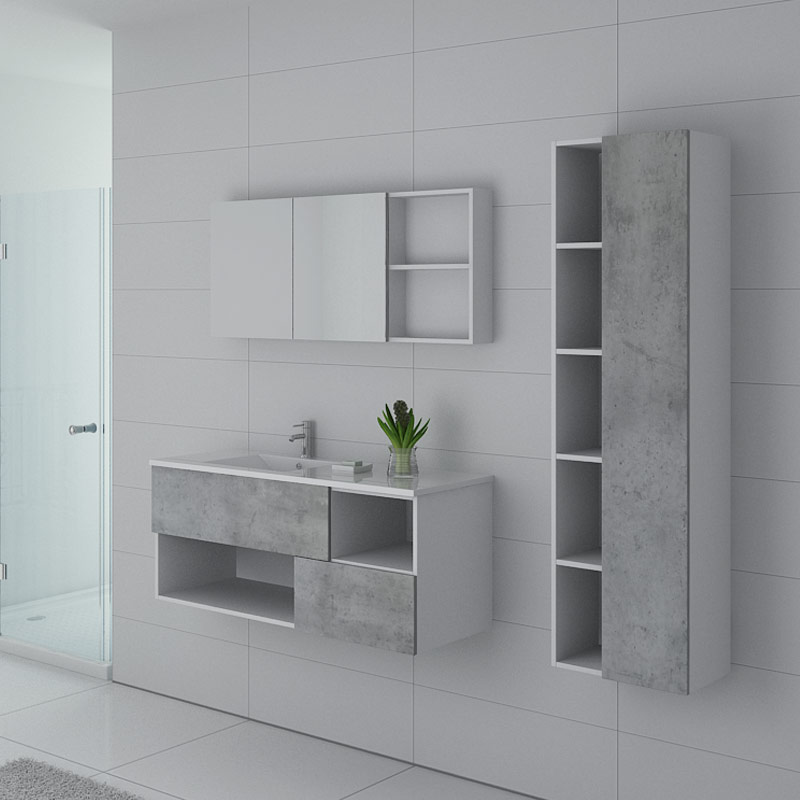 Meuble de salle de bain simple vasque FARALDI 1200 Béton