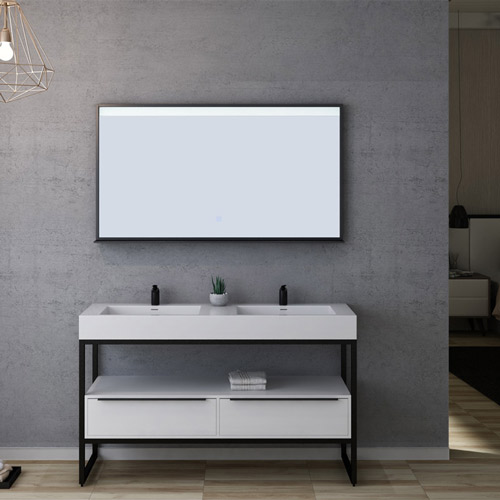 Meuble salle de bain Lamezia 1400 Blanc