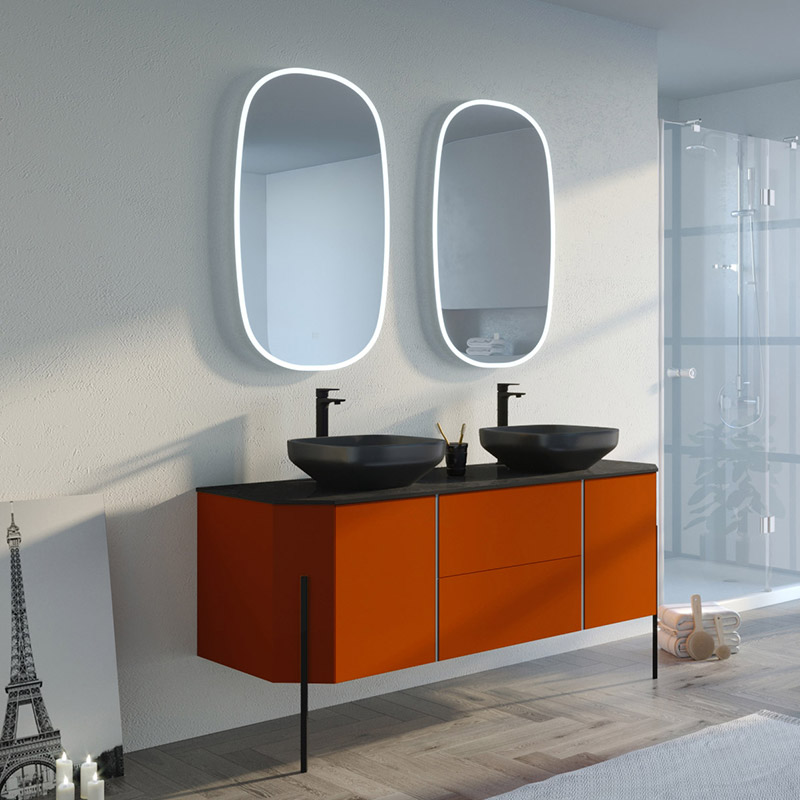 meuble salle de bain STARZA orange Sierra